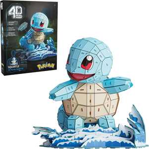 Giocattolo 4D Build, Pokémon Squirtle, Kit di Modellismo 3D, Puzzle per Adulti, 180 pezzi, dai 12 Anni in su Spin Master