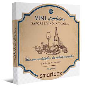 Idee regalo SMARTBOX - Sapori e vino in tavola - Cofanetto regalo - 1 cena con bottiglia o due calici di vino inclusi per 2 persone Smartbox