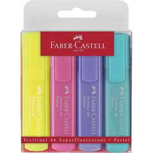 Cartoleria Bustina in plastica da 4 evidenziatori Textliner 1546 Pastel, colori pastello Faber-Castell