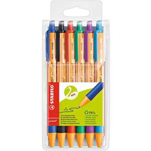 Cartoleria Penna a sfera Ecosostenibile - STABILO pointball - CO2 neutral - Astuccio da 6 - Colori assortiti Stabilo