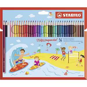 Cartoleria Matita colorata acquarellabile - STABILOaquacolor - Astuccio da 36 - Colori assortiti Stabilo