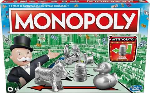 Giocattolo Monopoly Classico, Gioco da Tavola per Famiglie, Adulti, Bambini e Bambine da 2 a 6 Giocatori Hasbro