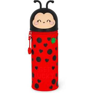 Cartoleria Legami - Kawaii Astuccio Scuola 2 in 1 in Morbido Silicone, Ladybug, Portapenne da Tavolo, Chiusura con Cerniera Legami
