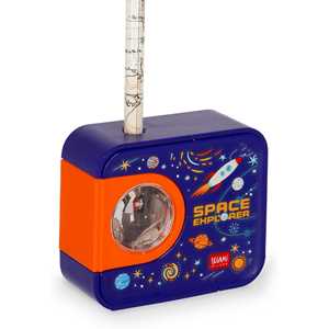 Cartoleria Legami - Temperino Elettrico Top of the Tip, Tema Space, con Serbatoio, per Matite con Diametro 6-8 mm Legami