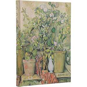 Cartoleria Agenda 2027 18 mesi, Cezannes Terracotta Pots and Flowers, Midi, Horizontal Paperblanks